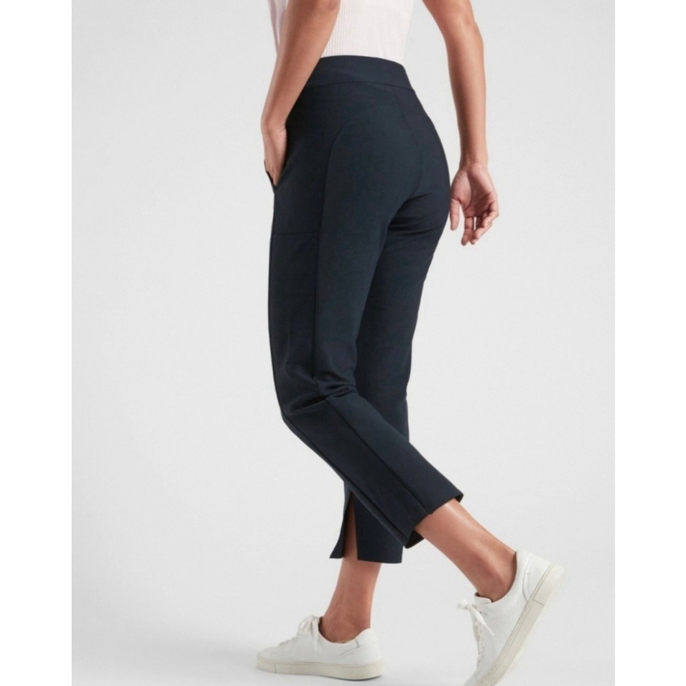 Athleta Stellar Trouser Black Flat Front Stretch Ankle Pants Size 4 - Picture 3 of 10